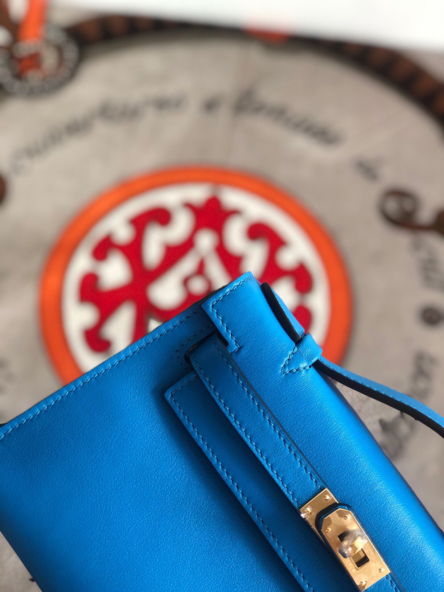 에르메스 미니 켈리백22 블루 금장 스위프트